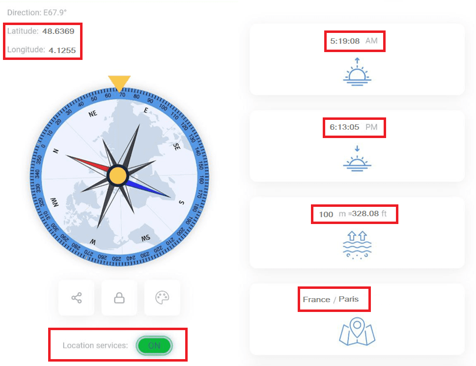 Compass of deals my location